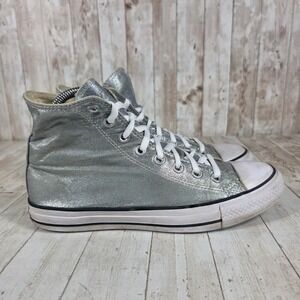 Converse All Star High Top Sneakers Silver Metallic‎ Women US 7 Youth 5 EUR 40